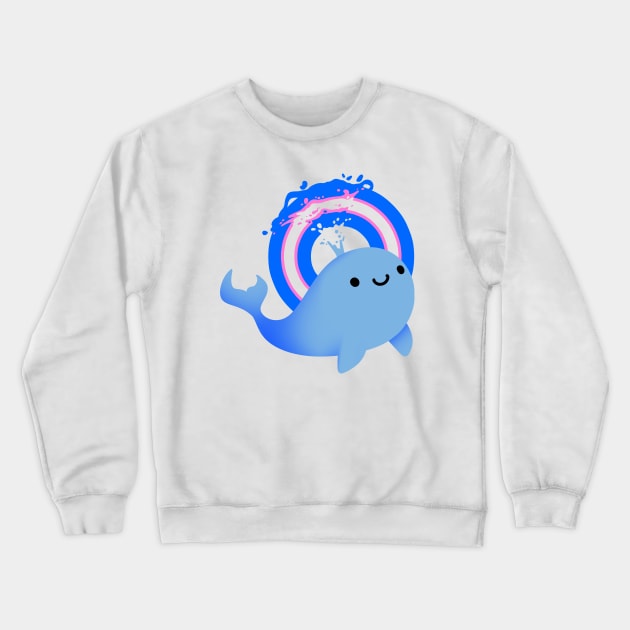 Trans Whale Crewneck Sweatshirt by rainbowbee